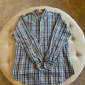 Peter Millar Large Multicolor Plaid Button Down Shirt Cotton Long Sleeve